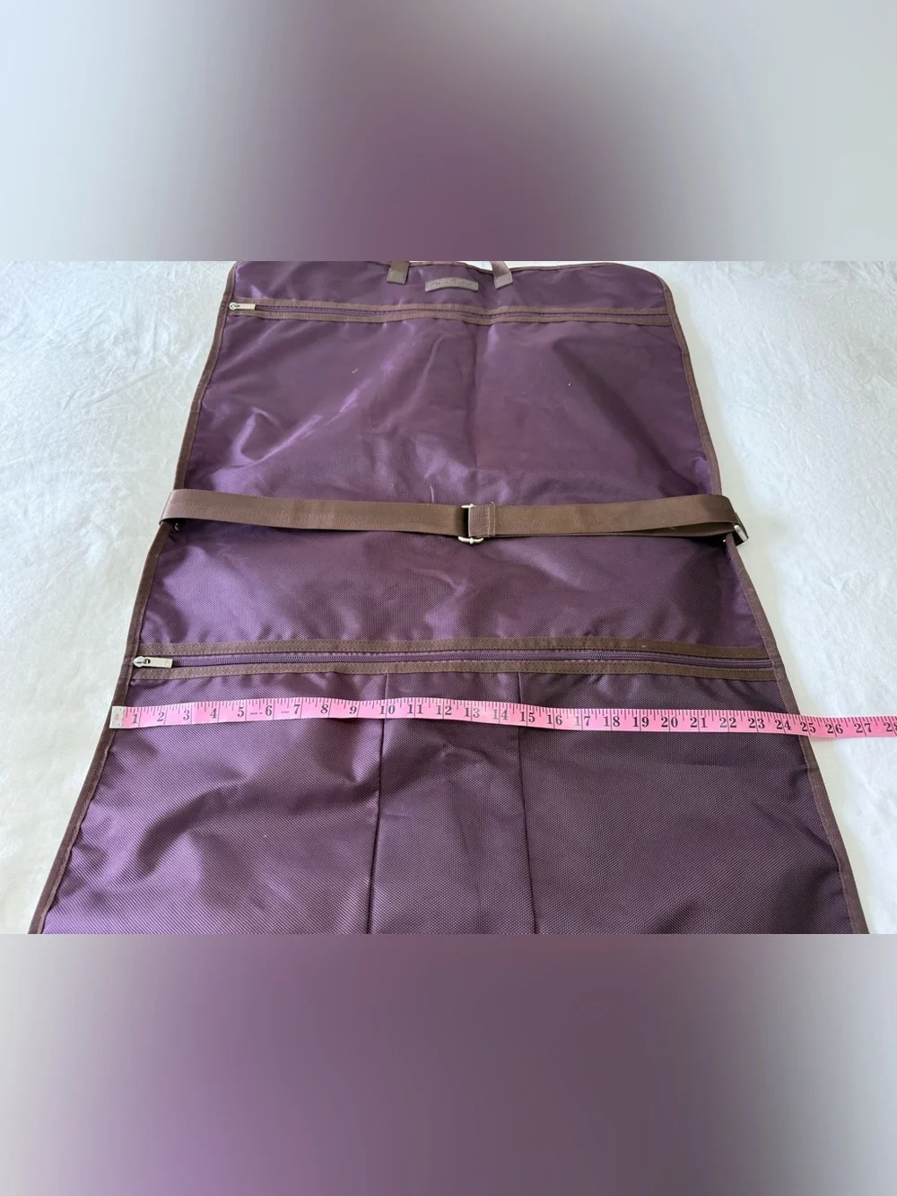 Robert Graham | Maroon Purple Garment Travel Bag Hanging Foldover Zip Pockets